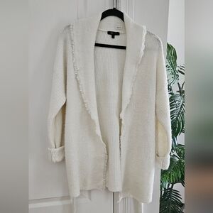 Frye Super Soft Cozy White Open-Front Sweater